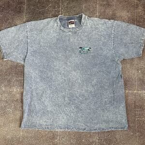 Men's Vintage 90's Maui Hawaii Surfing Acid Stone Wash Blue T Shirt Tee Sz XL